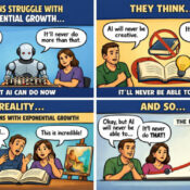 AI capabilities exceed human expectations in exponential growth.