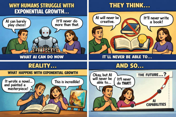 Humans suck at extrapolation and exponential thinking