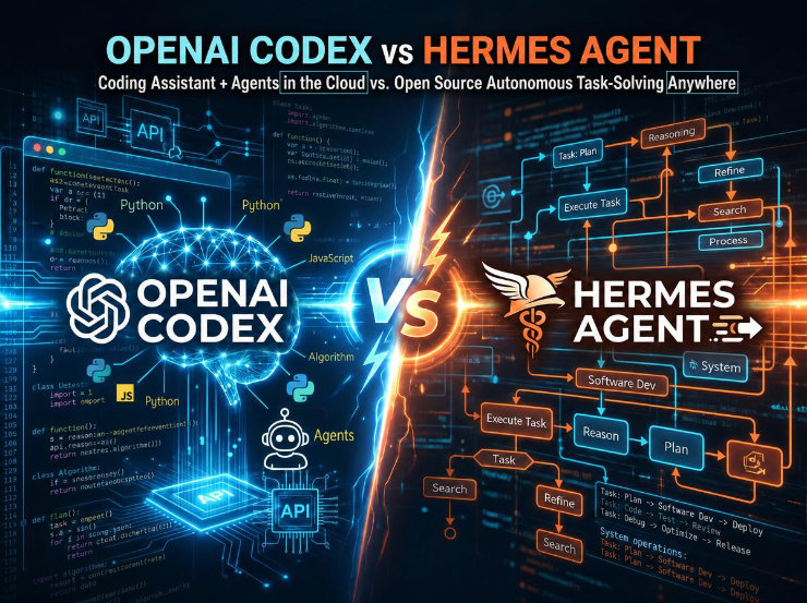 OpenAI Codex vs Hermes Agent comparison graphic